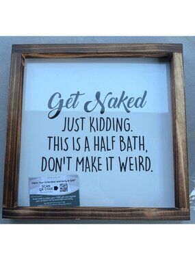 Dinavio Crafthouse Half Bath Wooden Wall Photo Frame Size 12" x 12" (BOXED)
